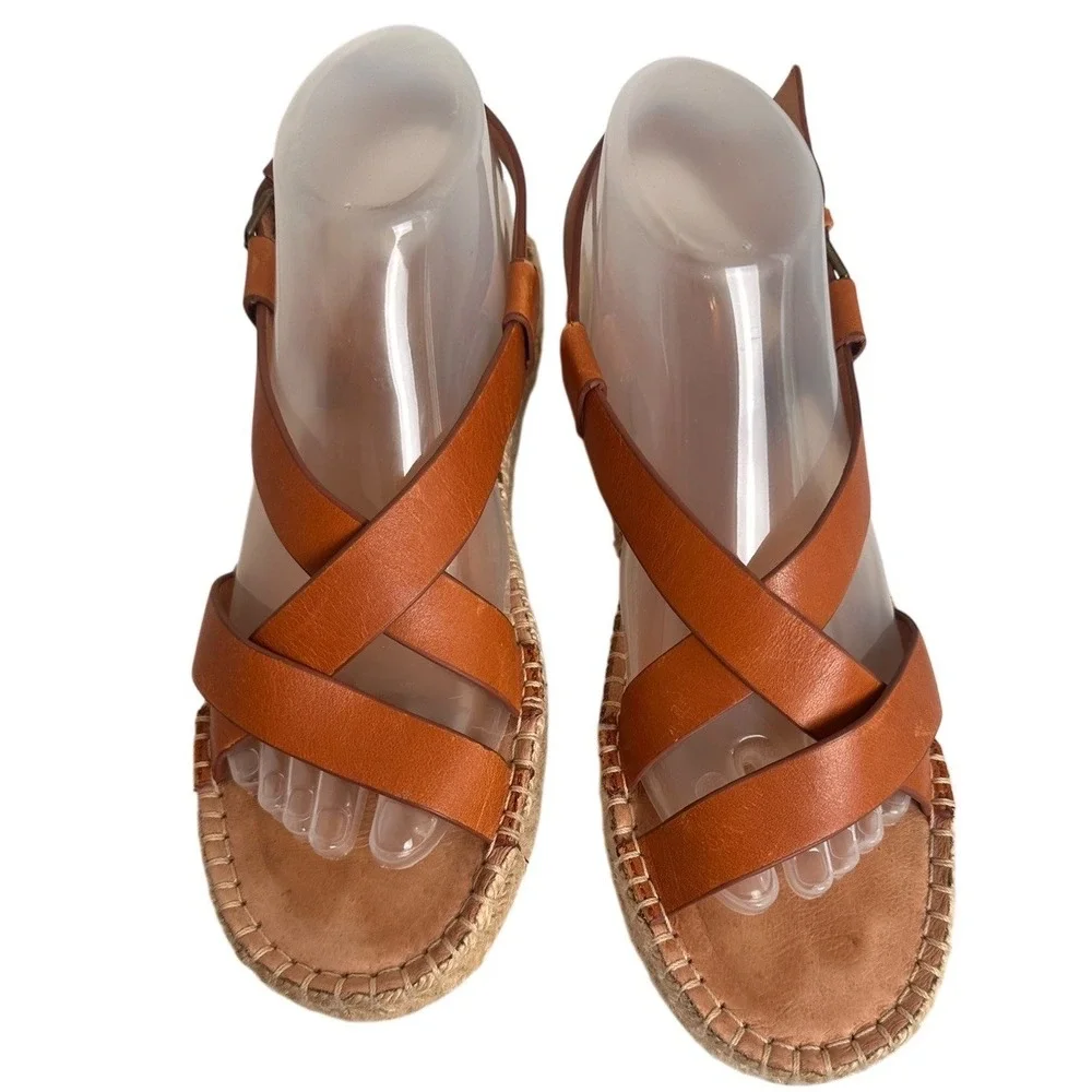 Madewell Malia Leather Espadrille Platform‎ Sandals 9.5